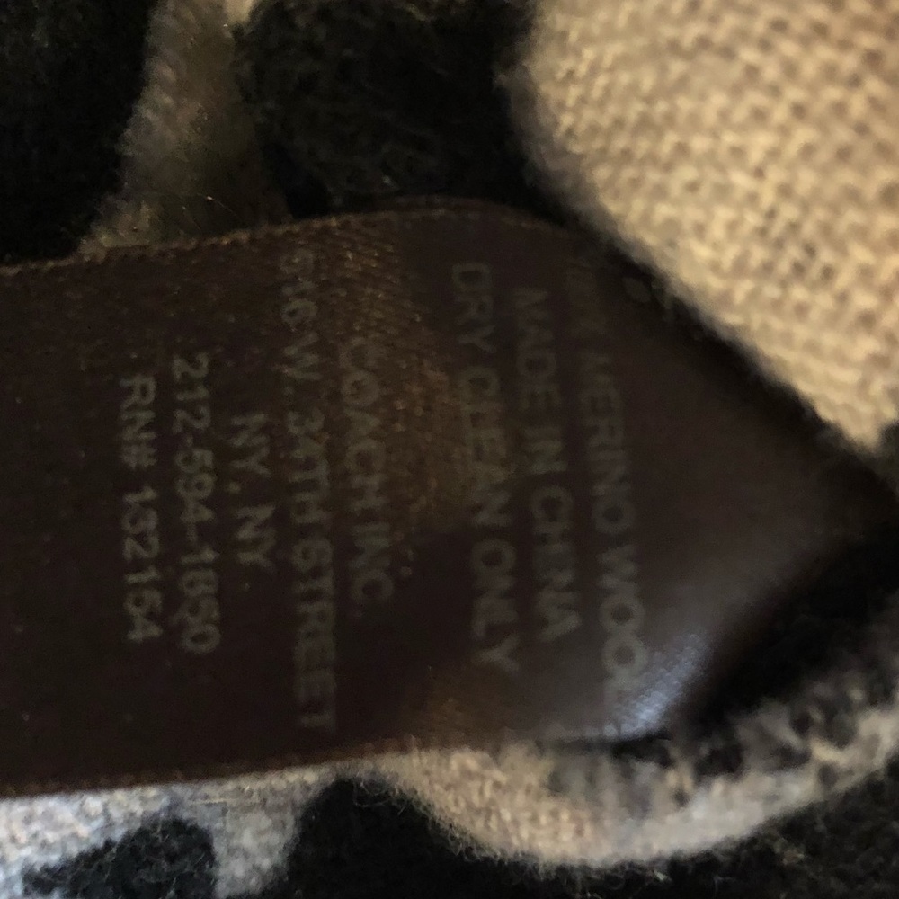 Coach merino wool black white signature scarf - Picture 4 of 8